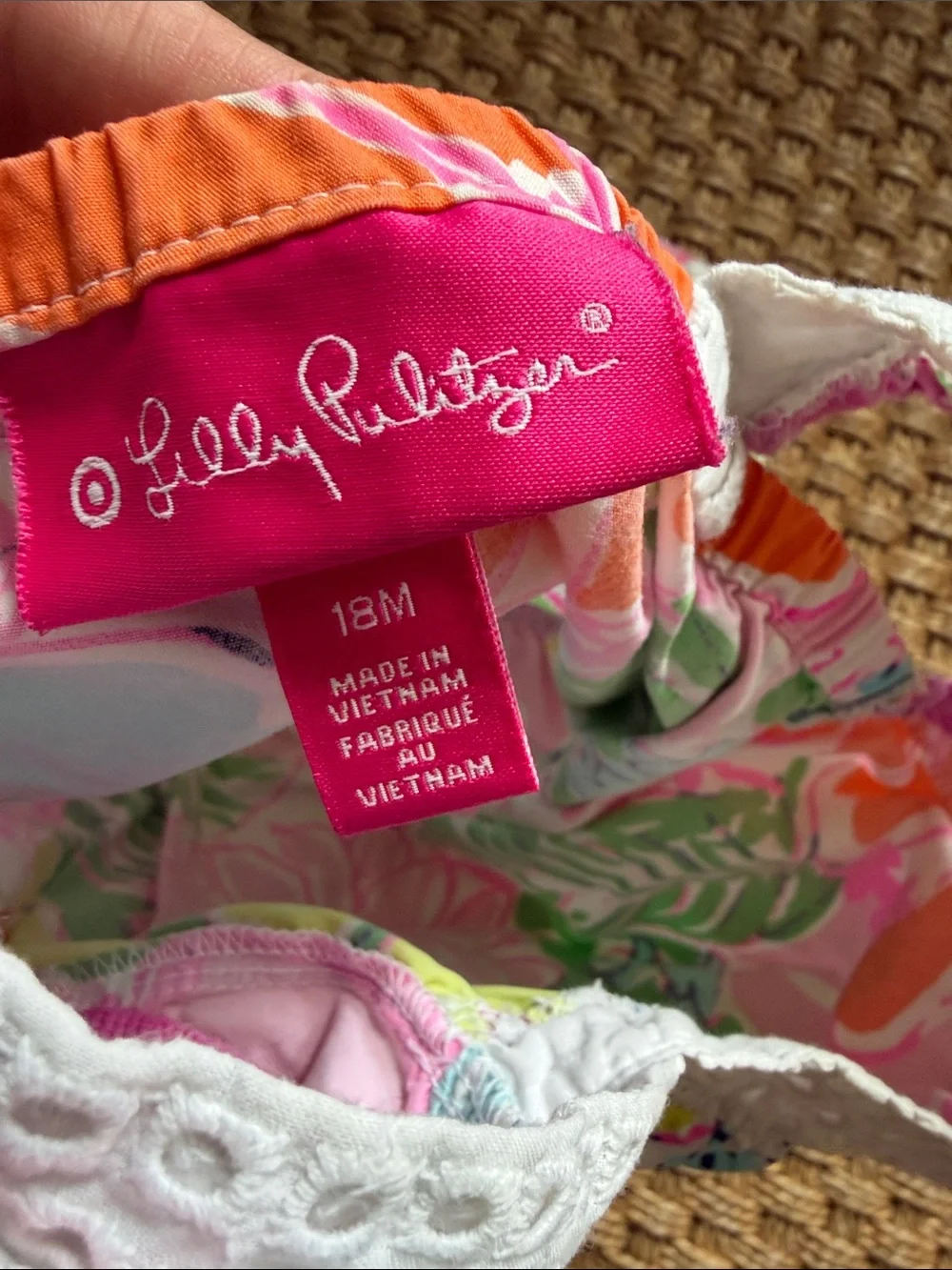 Lilly Pulitzer for Target White Floral Multicolor Girls Romper 18M